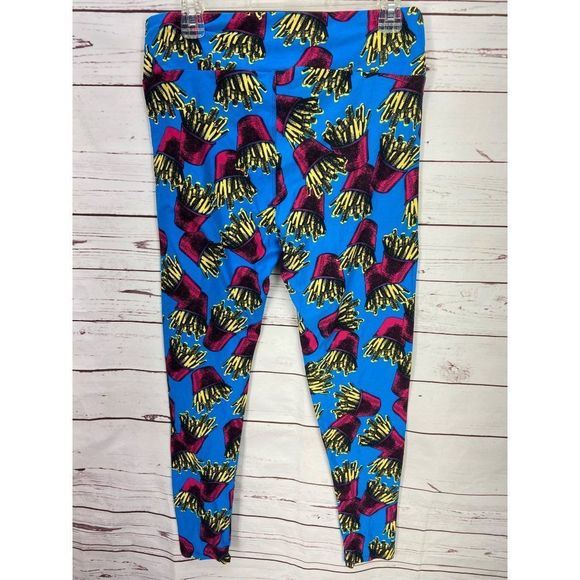 LuLaRoe LIMITED EDITION OS FRENCH FRY RARE NOVELTY  Leggings One Size - Picture 2 of 6